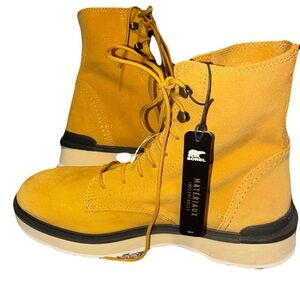 Sorel 9.5 NEW Hi-Line Lace Boots Yellow Jet Waterproof Street Gorpcore Utility